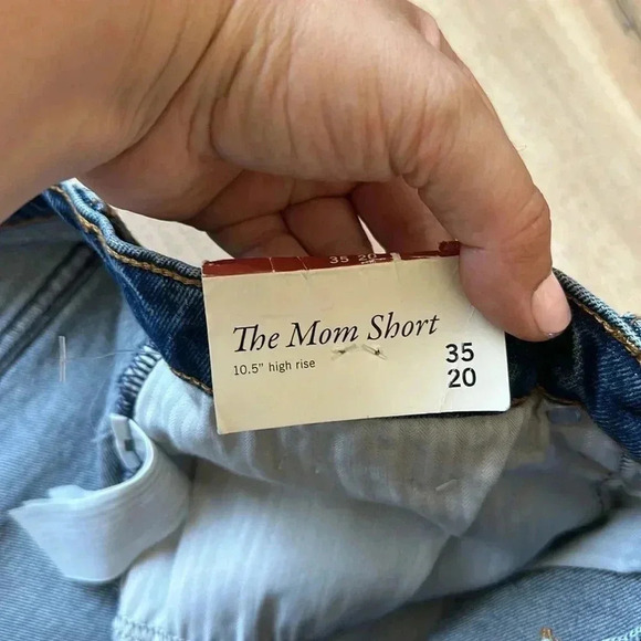 NWT Abercrombie & Fitch The Mom Short High Rise Raw Hem Plus Size 35/20 - Picture 5 of 8